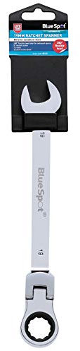 Blue Spot Tools 05115 19mm Chrome Vanadium Ratchet Spanner Flexible Head (180°)