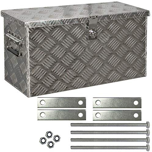 Trucky Truckbox aus Aluminium, Modell D040, 59 x 25 x 31 cm, Abschließbar, Robustes Riffelblech, inklusive Montagesatz, Für Werkstatt, Auto, Hobby