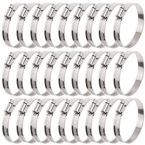 30 Pcs 3 inch Hose Clamp Adjustable Stainless Steel Hose Clamps Worm Gear Clamps Adjustable 72-95mm Range, Duct Clamp, Worm Drive Clamp for Automotive, Water Pipe, Hose Clip