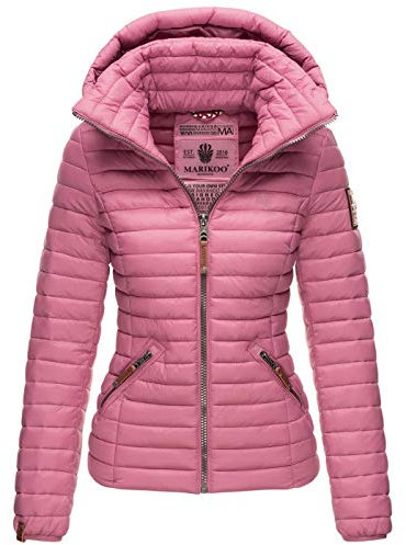 MARIKOO B839 Veste matelassée demi-saison pour femme, vieux rose, M