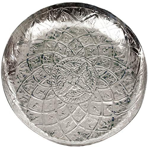 SILBERKANNE Tablett Orientalisch mit marokkanische Muster 55 cm aus hochwertigem Aluminium