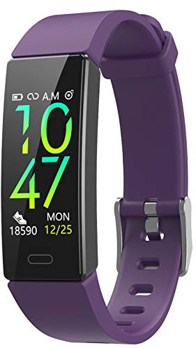 ZURURU Fitness Tracker con pressione sanguigna, frequenza cardiaca, monitoraggio della salute del sonno, per uomini e donne, impermeabile, orologio con contapassi, contacalorie, contapassi, viola