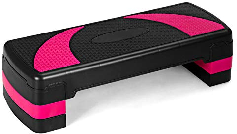 GOPLUS Höhenverstellbarer Stepper, Step-Bench mit 3 Stufen (10/15/20cm), Steppbrett für Aerobic und Fitness-Workouts, Trainingsbrett, Multifunktions Fitness Gerät, bis 250 kg beslastbar