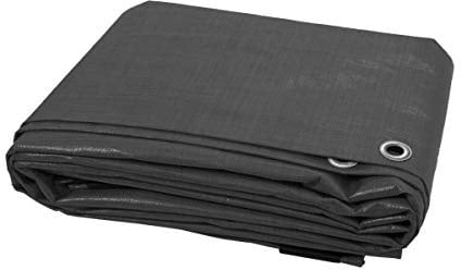 10 x 15 m Grey 200 GSM Tarpaulin Waterproof Heavy Duty Tarp Sheet Cover, Groundsheet - Waterproof, Weatherproof, Frost-Resistant, UV Protection, Universal, Multipurpose, Reinforced Eyelets