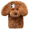 Für iPhone 7/ iPhone 8 Plüsch Hülle, Niedliche 3D Winter Teddy Dog Pelzig Handyhülle, Flexibel Soft Silikon Schutzhülle Cover für iPhone 7/ 8, Flauschige Hündchen Stoßfest Kratzfest Handyhülle, Brown