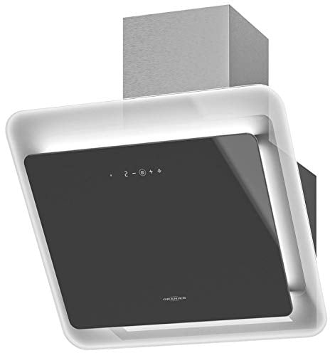 Oranier Kopffrei-Wandhaube 60 cm Savina - kleine schwarze Umlufthaube mit Glaskantenbeleuchung - LED Dunstabzugshaube Touch Control & Fernbedienung