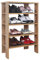RICOO Schuhregal schmal und hoch 88x60x32cm Standregal Pressholz Eiche Braun WM040-EW, Schuhständer mit 4 Ebenen, Schuhschrank offen, Schuhablagen Flur Shoe Rack, Schuhablage klein, Schuhregale