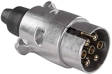 Stecker | 7-polig | Metall - Schraubverschluss | Metallstecker | Schraubstecker | Kabelstecker | Anhänger | KFZ | PKW | Elektik für Anhänger | Wohnwagen | 7 Pol