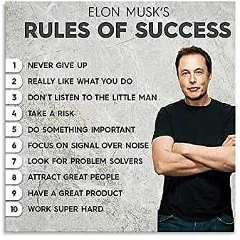HUIBEI Elon Musk Poster / Poster, 2 Stück, 30 x 30 cm, für Heimbüro