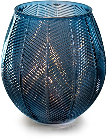 AmeliaHome LED Deko Glas Leuchten Stimmungsbeleuchtung aus Glas Murcia Blau