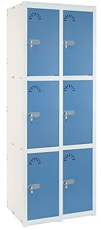 Vestiaire Métallique 3 Portes 2 Modules. Dim: 1800 x 530 x 520 mm. Livré Démonté