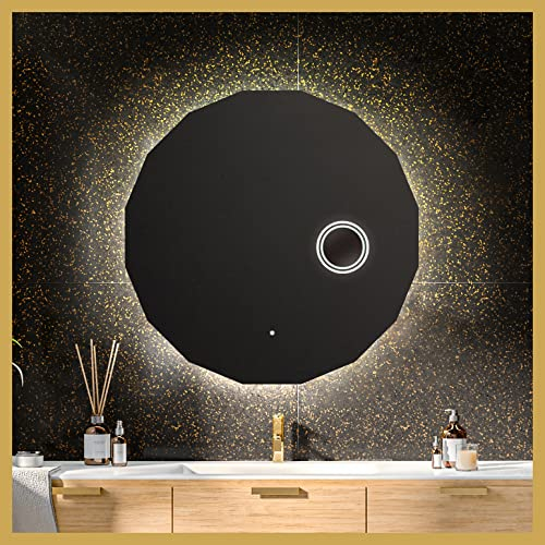 Artforma Badspiegel 65 cm mit LED Beleuchtung und Abdeckung- Wählen Sie Zubehör - Individuell Nach Maß - Beleuchtet Wandspiegel Lichtspiegel Badezimmerspiegel - LED Farbe zu Wählen L112