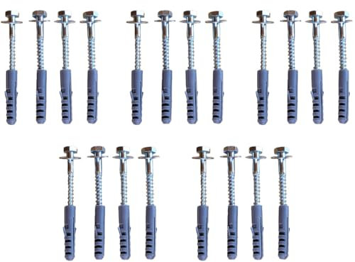 SpeedwellStar 20 x M10x100x5 Coach Bolt Vite Zincato Legno Muratura Rawlplug Rondella Testa Esagonale Fissaggio 4 x 100mm Rawl plug