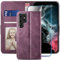 YATWIN Compatible with Samsung Galaxy S22 Ultra Case, Flip Wallet Leather Case with Screen Protector and Card Slot Kickstand Phone Cases Cover for Samsung S22 Ultra - Wine Red