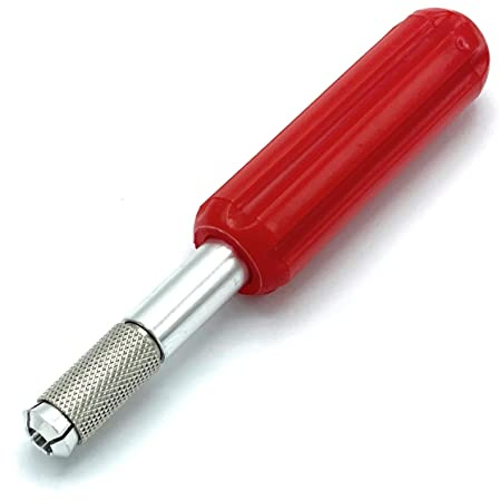 CCA Red X-Acto Router Blade Holder Flooring Tool | Strong red X-Acto router handle with ergonomic grip, twist-lock ring and secure fit for standard flooring router blades.