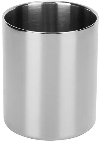 Beufee Stifthalter aus Gold, Stiftbecherhalter, Schreibtisch-Organizer, Tischvasen, Blumentopf, Edelstahl, Make-up-Pinselhalter Bleistifttopf Schreibwaren-Organizer für Büro und Zuhause(Silber)