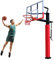 Basketball Stand Outdoor Fixed Lifting Basketball Hoop, Adult Youth Dunk System, 47/55in Tempered Backboard (Color : Red, Size : 140x90cm/55x35in)