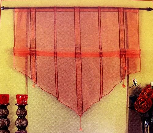 Zugrollo - Raffrollo Bordeaux Streifen ca. 80x120 cm B/H