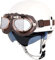Demi Jet Caschi Moto Pelle Casco Moto Mezzo con Occhiali,Aperto Casco per Moto ECE Omologato Portatile Jet Casco Scodella per Uomo Donna Casco Moto Scooter Touring Casco ( Color : A , Size : 57-58cm )
