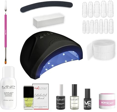 Mesauda Kit Acrygel Acryplast Pink 10 Grammi Professionale Completo Di Accessori + Fornetto Led 48w + Omaggio Gel Polish Da 5ml E Olio Cuticole Altéax®