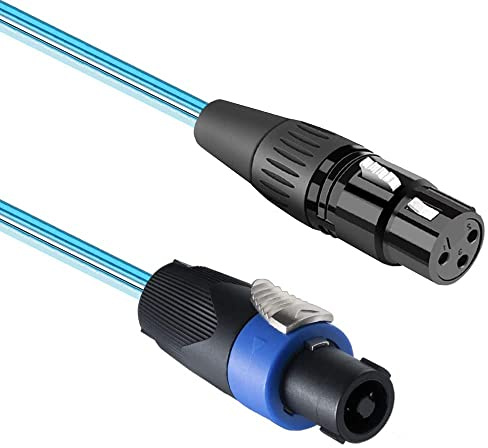 waveman speakon to xlr female adapter cable speaker leads 1m 3.3ft | speakon to xlr female adapter cable speaker leads 1m 3.3ft for microphone amplifier speaker mix etc