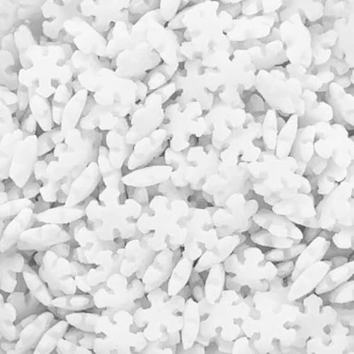 A Pinch Of - Christmas White Mini Snowflake Sugar Shapes Cake Topper Sprinkles - Edible 25g Matt Sugar Festive Christmas Cake Toppers