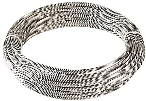 OURECO 50M Cavo a Fune in Acciaio Inox, 316 Cavo in Acciaio Inox 7X19 Trefolo Core per Arredamento Echinari/10Mm