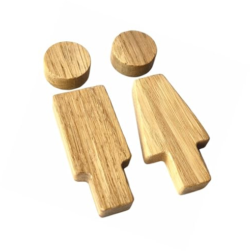 Beau panneau décoratif en bois massif pour salle de bain, armoire, toilettes, salle de bain, toilettes, panneau humoristique en bois massif pour hommes et femmes panneaux de formes naturelles