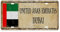 Yelolyio Nummernschild für die Vorderseite des Autos, Größe 15,2 x 30,5 cm, rostfreies Dubai Metall-Kennzeichen der Vereinigten Arabischen Emirate, Nationalflagge, Aluminium, Neuheit Nummernschild,