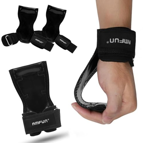 AMFUN Ganci per Sollevamento Pesi, Cinghie da Polso per Aiuto alla Trazione, Cinghie Multi Grip per Allenamento di Forza Fitness Powerlifting
