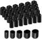 sourcing map 100pcs Round Rubber End Caps 6mm 9mm 12mm 16mm 19mm Black Vinyl Cover Screw Thread Protectors Assortment Kit