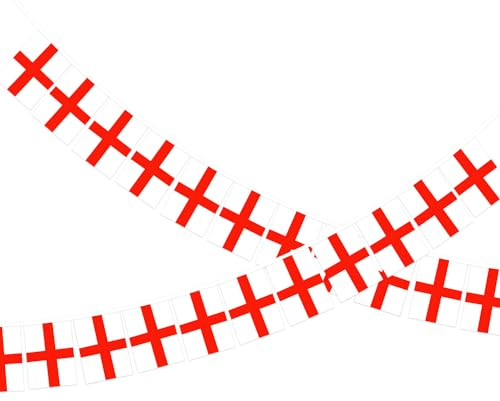 6 Meters Long England Flag Bunting World Cup Bunting Flags with 20 St Georges Flags - St Georges Day Decorations, Football Bunting A6-YGLSZLQ