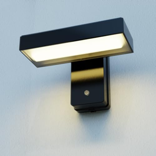 FREEUP Applique Murale Exterieur Solaire avec Détecteur de Mouvement, Lampe Solaire Exterieur Murale LED en Aluminium, Étanche Ip65, Rotatif 350°, Blanc Chaud, Pour Entrée Jardin Terrasse