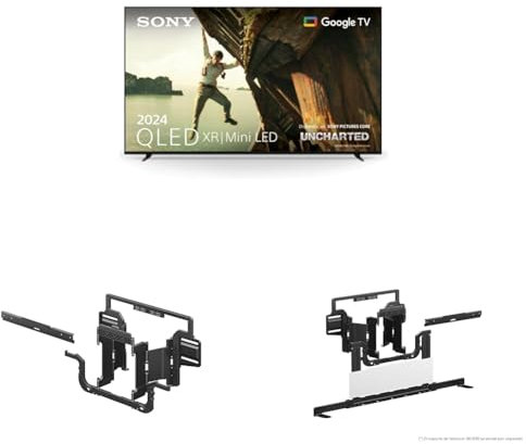 Sony BRAVIA 7 QLED (XR l Mini LED) 65 Pouces 4K HDR Google Smart TV + Support Mural pour TV BRAVIA avec Fonction pivotante + Support Mural pour Barre de Son