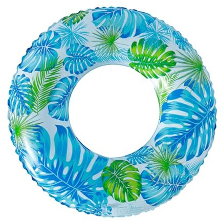 Salyeeluly Chambres à air pour Piscine, Anneau de sécurité pour Piscine - Bouée de Bain élégante avec imprimé de Feuilles pour Tout-Petits,Bouée de Sauvetage, Flotteur de Piscine en Forme de Beignet,