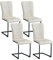 JYMTOM schwingstuhl 4er Set Freischwinger Stuhl Esszimmerstuhl mit Kunstleder und hoher Rücklehne, Metallgestell, Moderner Küchenstuhl, Polsterstuhl für Wohnzimmer Konferenzraum(4, PU Beige)