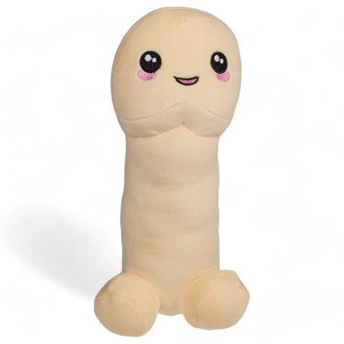 MIJOMA Plüsch-Penis 30 cm – Kuschelpuppe in Hautfarbe oder Regenbogen – Lustiger Scherzartikel – Weiches Stofftier aus 100% Polyester – Perfektes Mitbringsel für Spaß & Unterhaltung (Hautfarben)