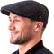 Hatman of Ireland Authentische Tweed-Schiebermütze, 100 % irische Wolle, handgefertigt, Irland, Herren, Casquette, Marineblau, Grün, Anthrazit (US, Alpha, L, Marineblau kariert), Marineblau kariert