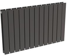 Radiateur anthracite mural eau chaude horizontal acier double lame | 60 x 100 cm 1 435 Watt chauffage central | 4 raccordements 15x21 (1/2) NYTIA by NOYON & THIEBAULT