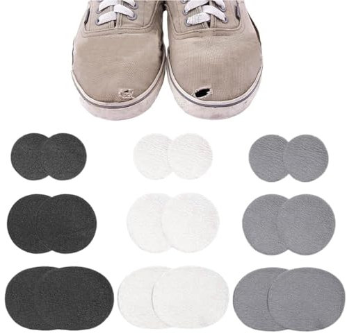 BOPRKTM 18 Stück Self-adhesive Repair Patches Schuh Reparatur Patch Kit Schuh Loch Reparatur Patch Runden Selbstklebender Fersen-patch Selbstklebend Schuh Fersenschutz für Sneaker