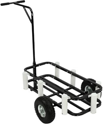 Bollerwagen Angelwagen mit 7 Rutenhaltern, Handwagen Strandwagen Transportwagen Strandtrolley für Angeln, Camping, Outdoor, Hiken