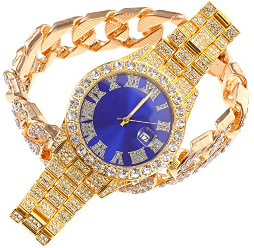 OATIPHO 1juego Reloj De Pulsera para Hombre De Diamantes Estilo Elegante y Versátil Reloj De Calendario para Ocasiones Formales y Casual