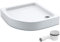 AQUABAD Duschwanne/Duschtasse | Komplettset Forta Plus mit LeakProtect Technologie Smooth White 80x80cm Viertelkreis R55 | inkl. Ablaufgarnitur/Siphon Alcadran A49CR