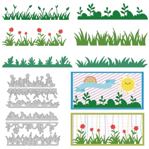 DELORIGIN Grasrand Stanzformen Gras Kartenherstellung Schablone Karte Scrapbooking Prägevorlage Stanzformen Für Grußkarten Alben Einladungen Dekoration