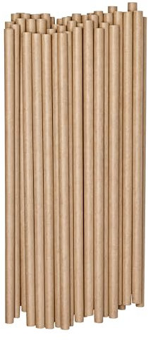 Paquete de 1000 pajitas de papel biodegradables, gruesas y no empapadas, sin plástico, reciclables, duraderas, para beber, jugo, café y bebidas frías, pajitas ecológicas para fiestas, papel kraft