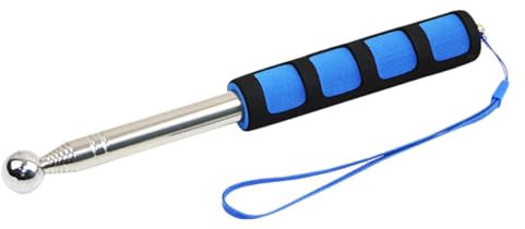Telescopic Pole Long Self Defence Stick Retractable Knuckle Dusters with Non-slip Handle Portable Telescopic Rod Hollowing Drum Detection Hammer for House Decor Inspection
