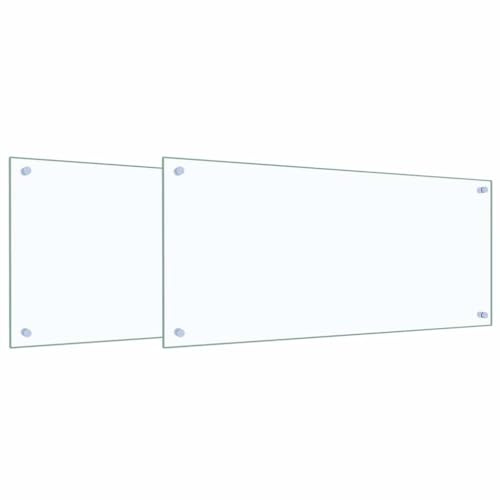 vidaXL Küchenrückwand 2 STK. Transparent 90 x 40 cm Gehärtetes Glas