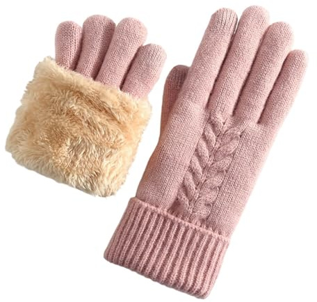 YOSUWOAI Handschuhe Winter-Touchscreen-kälteschützende Doppelschicht Gestrickte Handschuhe outdoor-Radfahren warm aktiv