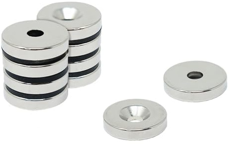 N42 Neodymium Countersunk Magnet for Arts, Crafts, Model Making, DIY, Hobbies, Office and Home - 25mm dia x 5mm thick x 6.0mm c/sink - 11.2kg Pull - North