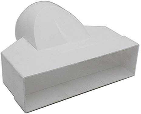 Kair Ducting Adaptor 204mm x 60mm to 100mm - 4 inch Rectangular to Round Straight Channel Connector for Converting to Different Size Duct Systems